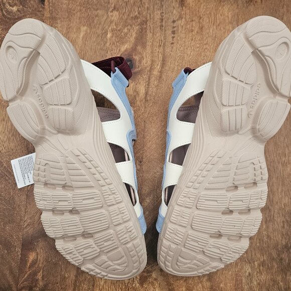 Adidas Astir Sandals Womens 9 Blue Beige Originals Straps HP9571 NWT - Picture 5 of 7